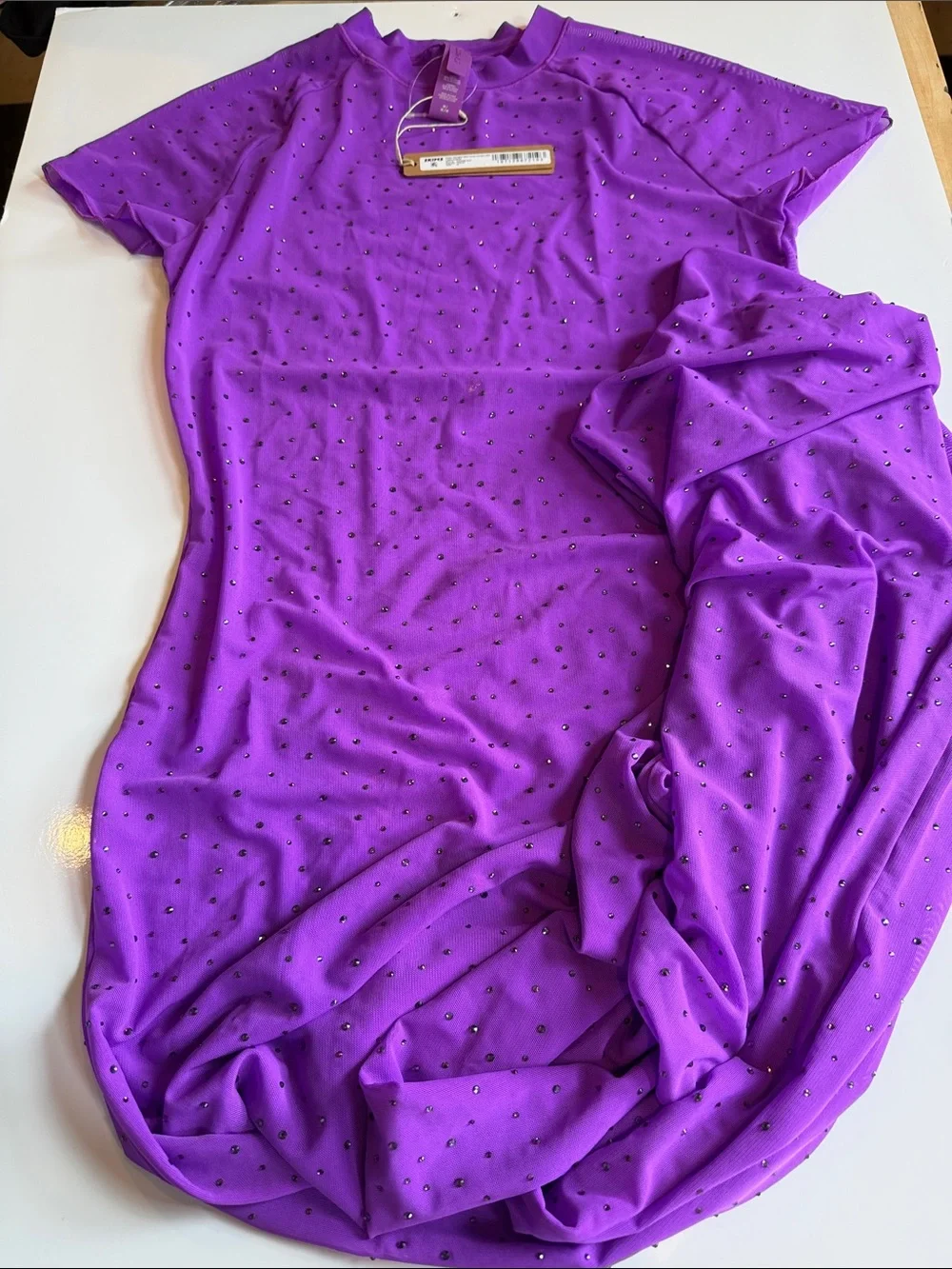 NWT 3 Piece Mesh Rhinestone Swim Cover Up Dress Top and Hooded Jacket Size M